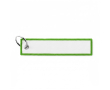 Sleutelhanger in labelvorm polyester, bedrukken met geborduurd logo kleur appel groen