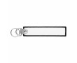 Geborduurde polyester sleutelhanger met dubbele ring, te bedrukken kleur zwart