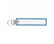 Geborduurde polyester sleutelhanger met dubbele ring, te bedrukken kleur blauw