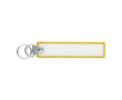Geborduurde polyester sleutelhanger met dubbele ring, te bedrukken kleur geel
