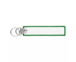 Geborduurde polyester sleutelhanger met dubbele ring, te bedrukken kleur groen