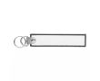 Geborduurde polyester sleutelhanger met dubbele ring, te bedrukken kleur donkergrijs