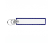 Geborduurde polyester sleutelhanger met dubbele ring, te bedrukken kleur electrisch blauw