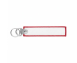 Geborduurde polyester sleutelhanger met dubbele ring, te bedrukken kleur granaat