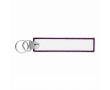 Geborduurde polyester sleutelhanger met dubbele ring, te bedrukken kleur paars