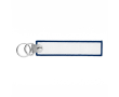 Geborduurde polyester sleutelhanger met dubbele ring, te bedrukken kleur ultramarijn blauw