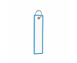 Polyester label met ring, sleutelhanger, met eigen ontwerp kleur blauw