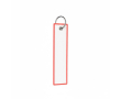 Polyester label met ring, sleutelhanger, met eigen ontwerp kleur rood