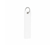 Polyester label met ring, sleutelhanger, met eigen ontwerp kleur wit