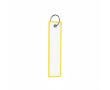 Polyester label met ring, sleutelhanger, met eigen ontwerp kleur geel