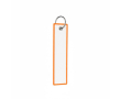 Polyester label met ring, sleutelhanger, met eigen ontwerp kleur oranje