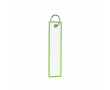 Polyester label met ring, sleutelhanger, met eigen ontwerp kleur appel groen