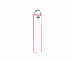 Polyester label met ring, sleutelhanger, met eigen ontwerp kleur fuchsia