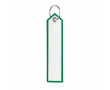Polyester sleutelhanger met labeldesign, customizebaar kleur groene fles