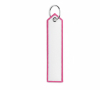 Polyester sleutelhanger met labeldesign, customizebaar kleur fuchsia