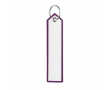 Polyester sleutelhanger met labeldesign, customizebaar kleur paars
