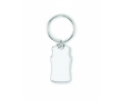 Sleutelhanger van metaal in mouwloos sportshirtvorm, customizebaar kleur wit