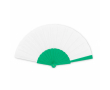 Plastic waaier met polyester doek, personaliseerbaar kleur groen