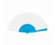 Plastic waaier met polyester doek, personaliseerbaar kleur koningsblauw