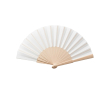 Houten waaier met polyester doek, personaliseerbaar kleur wit