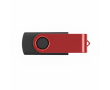 USB met rubberen afwerking en gekleurde metalen clip kleur rood