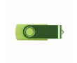 USB met rubberen afwerking en gekleurde metalen clip kleur lichtgroen