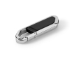 Uitschuifbare RVS USB met karabijnhaak kleur zwart