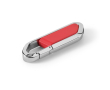Uitschuifbare RVS USB met karabijnhaak kleur rood