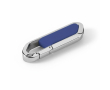 Uitschuifbare RVS USB met karabijnhaak kleur koningsblauw