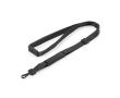 Polyester USB-lanyard met grip aan één uiteinde kleur zwart