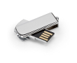 Uitschuifbare metalen USB in chroom kleur zilver