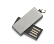 Aluminium USB met gekleurde draaiclip kleur glanzend zilver