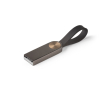 Metalen USB met siliconen grip kleur taupe grijs