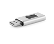 Metalen USB 4-in-1 met uitschuifbare clip kleur glanzend zilver