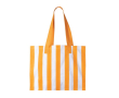 Grote tas van gerecycled katoen met verticaal strepenontwerp kleur oranje
