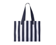 Grote tas van gerecycled katoen met verticaal strepenontwerp kleur blauw