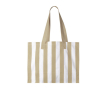 Grote tas van gerecycled katoen met verticaal strepenontwerp kleur beige
