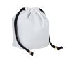 Klein nylon zakje met elegante zwarte trekkoordsluiting kleur naturel