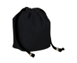Klein nylon zakje met elegante zwarte trekkoordsluiting kleur zwart