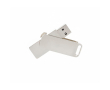 USB-stick met metalen behuizing en clip kleur zilver