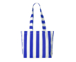 Strandtas van gerecycled katoen met streeppatroon kleur koningsblauw