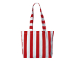 Strandtas van gerecycled katoen met streeppatroon kleur rood