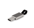 Metalen USB-stick met gegraveerd en verlicht logo via led kleur zilver