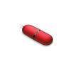 USB van kunststof in capsulevorm kleur rood