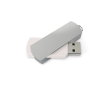 Draaibare aluminium USB-stick met rechthoekige afwerking in kleur kleur wit