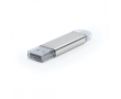 Aluminium USB met Micro-USB en type-C aansluiting kleur zilver
