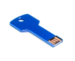 Metalen USB 3.0 stick in sleutelvorm kleur blauw
