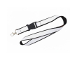 Dubbel-laags lanyard in full colour, custom made in Europa kleur zwart