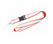 Dubbel-laags lanyard in full colour, custom made in Europa kleur rood