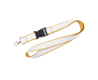 Dubbel-laags lanyard in full colour, custom made in Europa kleur geel